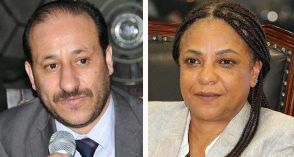 وزير التخطيط والتعاون الدولي الدكتور نجيب العوج مع نائب الممثل المقيم لبرنامج الأمم المتحدة الإنمائي ناهد حسين