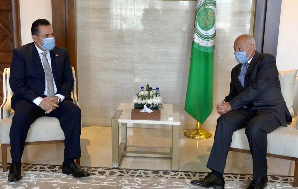 رئيس الوزراء د.معين مع أمين عام الجامعة العربية أحمد أبو الغيط