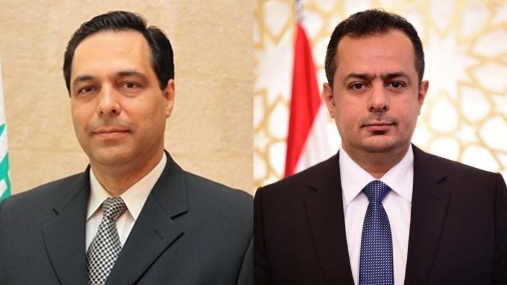 رئيس الوزراء د.معين عبدالملك ونظيره اللبناني حسان دياب