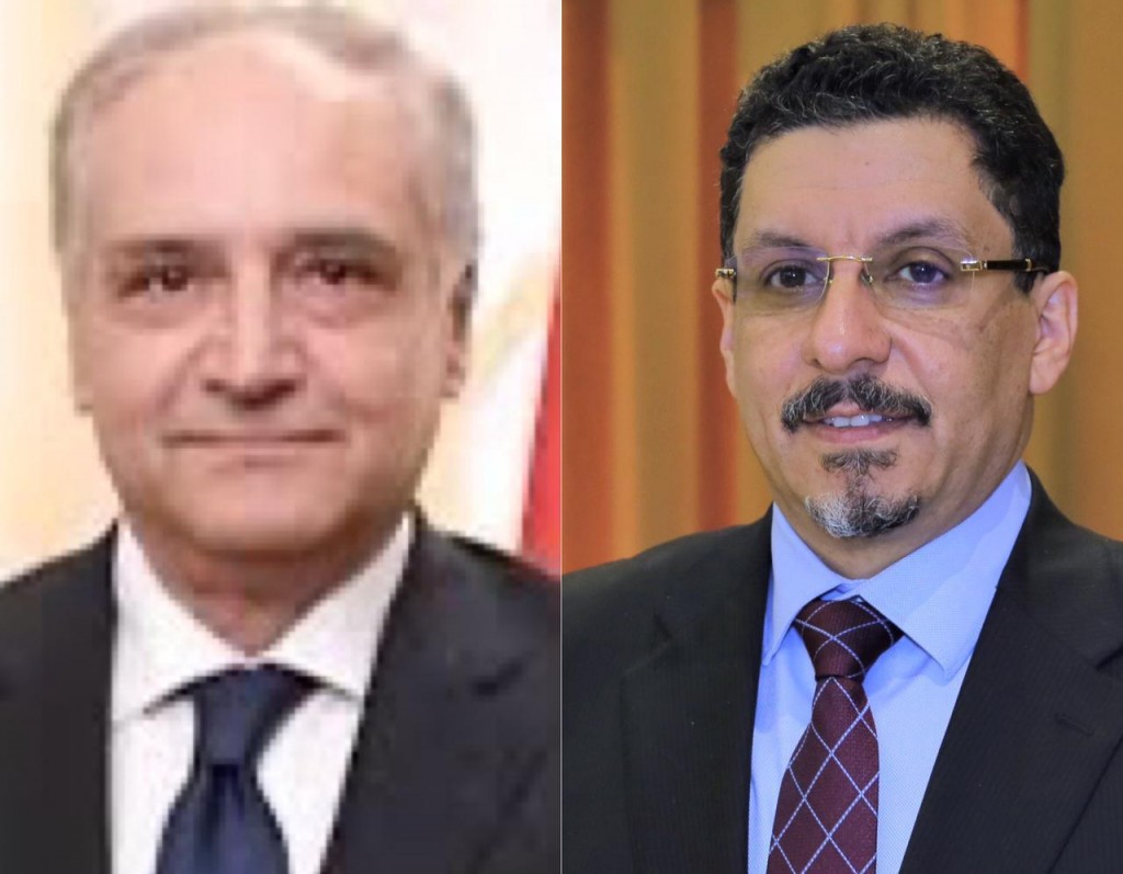 وزير الخارجية مع السفير المصري