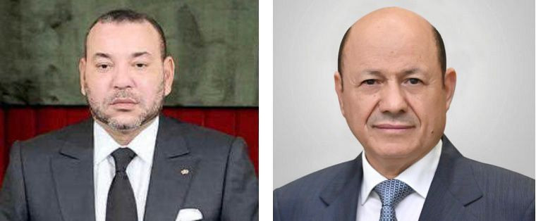 رئيس مجلس القيادة الرئاسي مع العاهل المغربي
