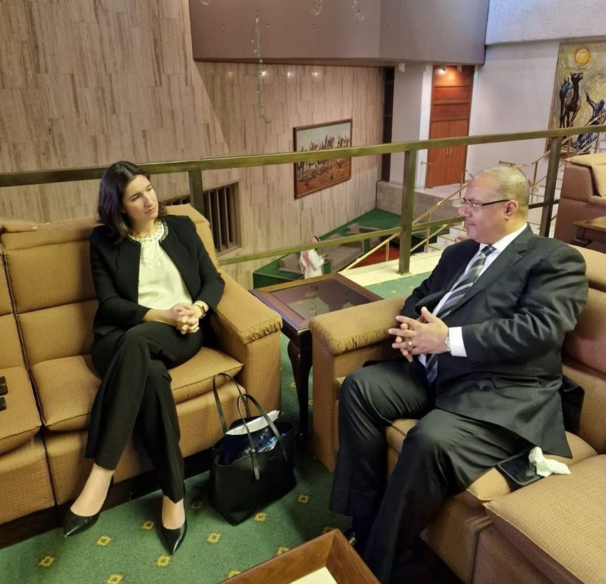 وزير التخطيط خلال اللقاء