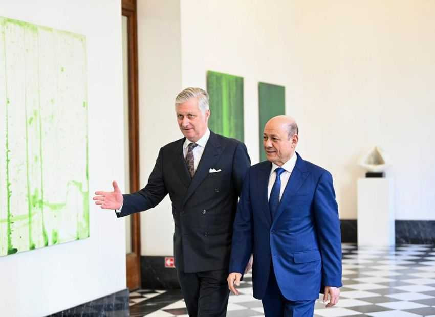 ملك بلجيكا مع رئيس مجلس القيادة الرئاسي