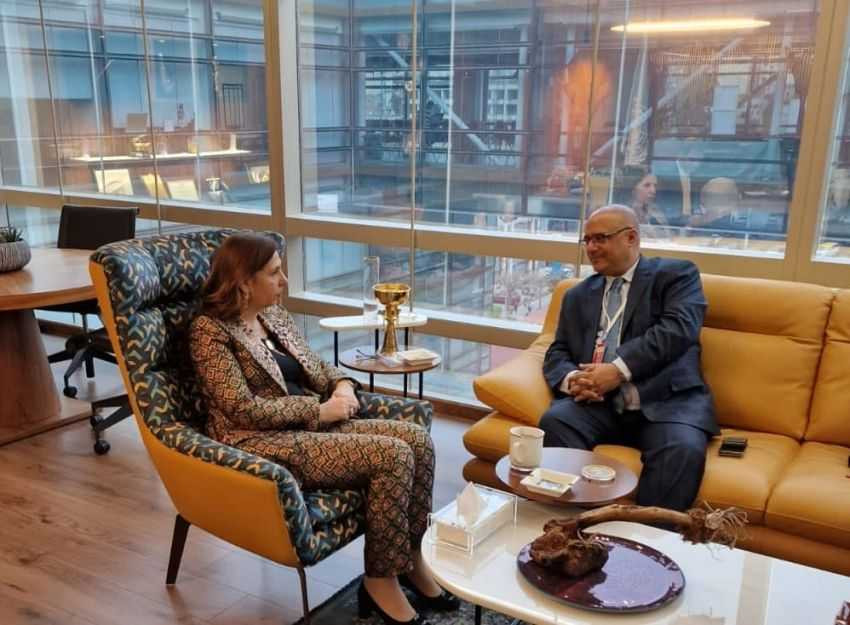 وزير التخطيط خلال اللقاء