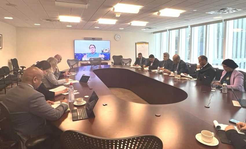 وزير التخطيط خلال اللقاء