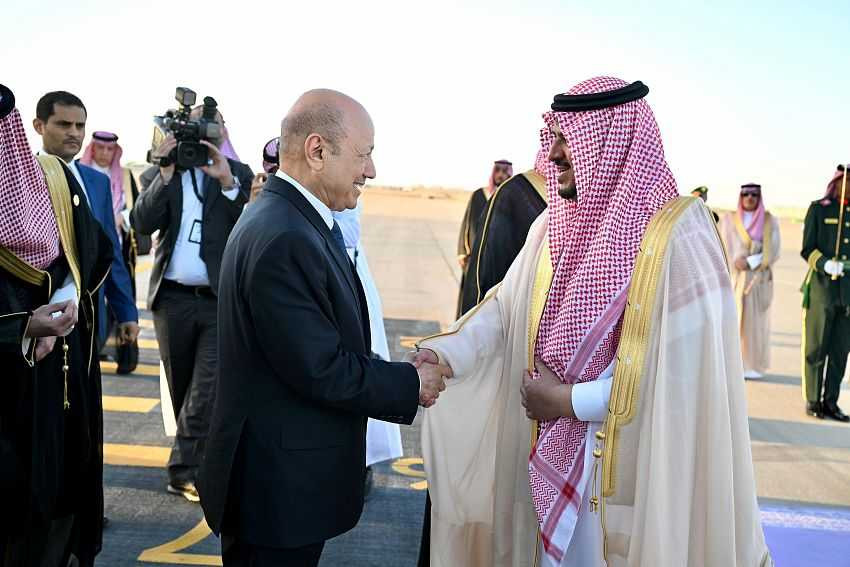 استقبال صاحب السمو الملكي الأمير محمد بن عبدالرحمن بن عبدالعزيز لفخامة الرئيس رشاد العليمي