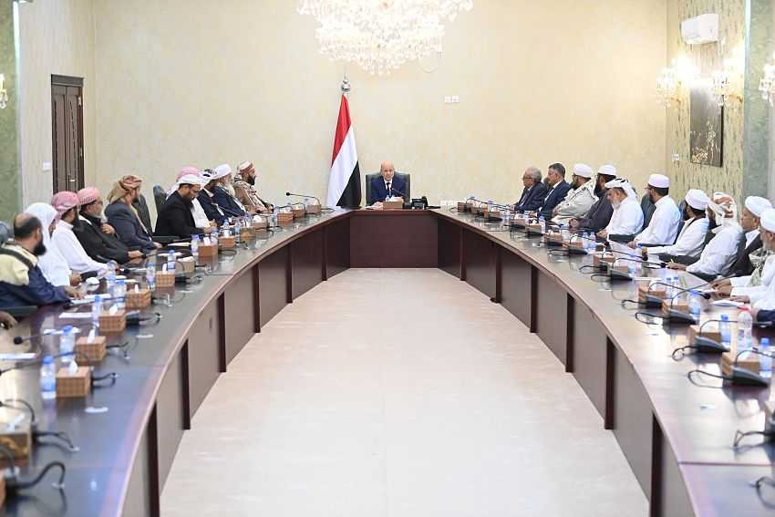 لقاء مجلس القيادة الرئاسي بالعلماء والخطباء والدعاة والمرشدين بحضور وزير الأوقاف