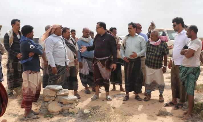 زيارة وزير الزراعة والري التفقدية لسير العمل بالمزرعة النموذجية (حيف) في سقطرى